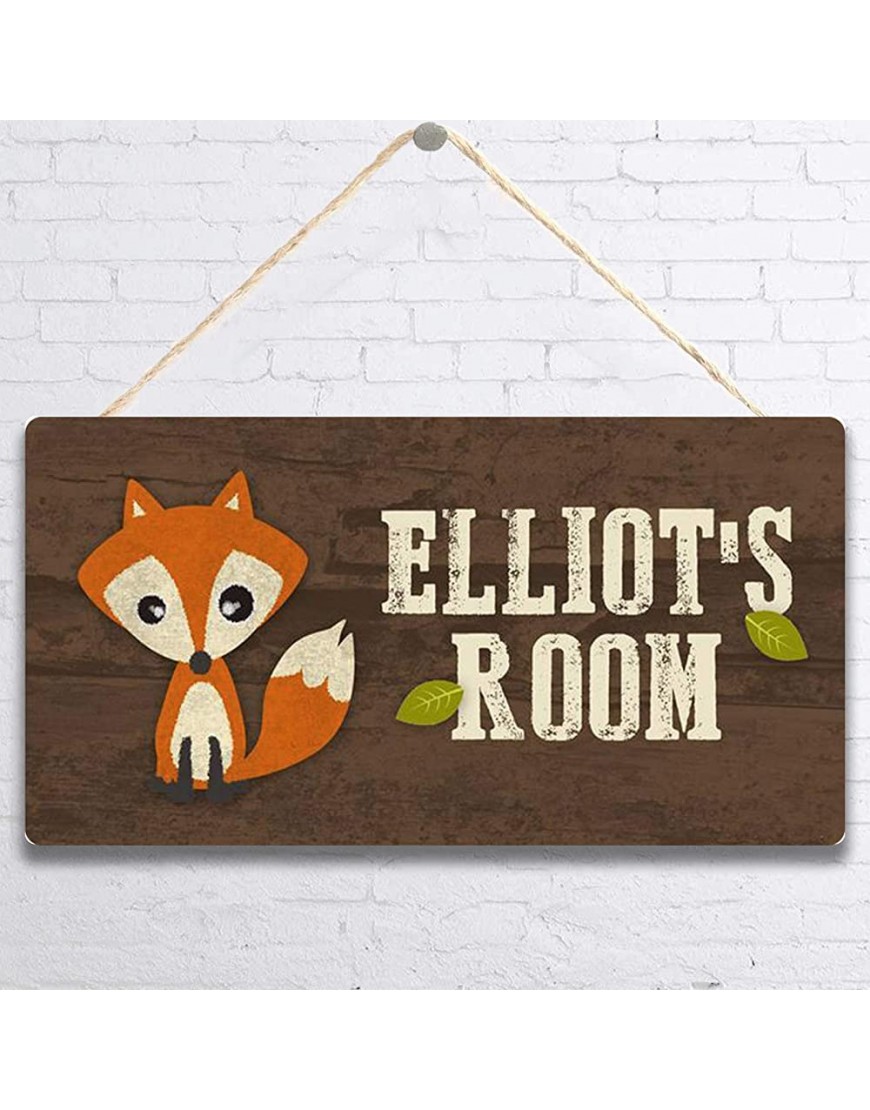 MUPIANLX Personalized Fox Sign Woodland Customized Gift for Kids-Door Signs for bedrooms Kid's Name Decor for Girls-Kids Door Sign Baby Nursery Wall Decor Wall Sign -5x10 inches, - B5UFNQWNB
