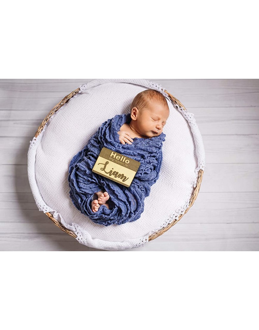 New Parent Gift Set for Parents to Be Customizable Baby Gift Custom Baby Name Sign Hospital Welcome 3D Hello My Name Is Announcement Wooden Plaque Photo Prop Sign Design Trendy - B9MR20G8K
