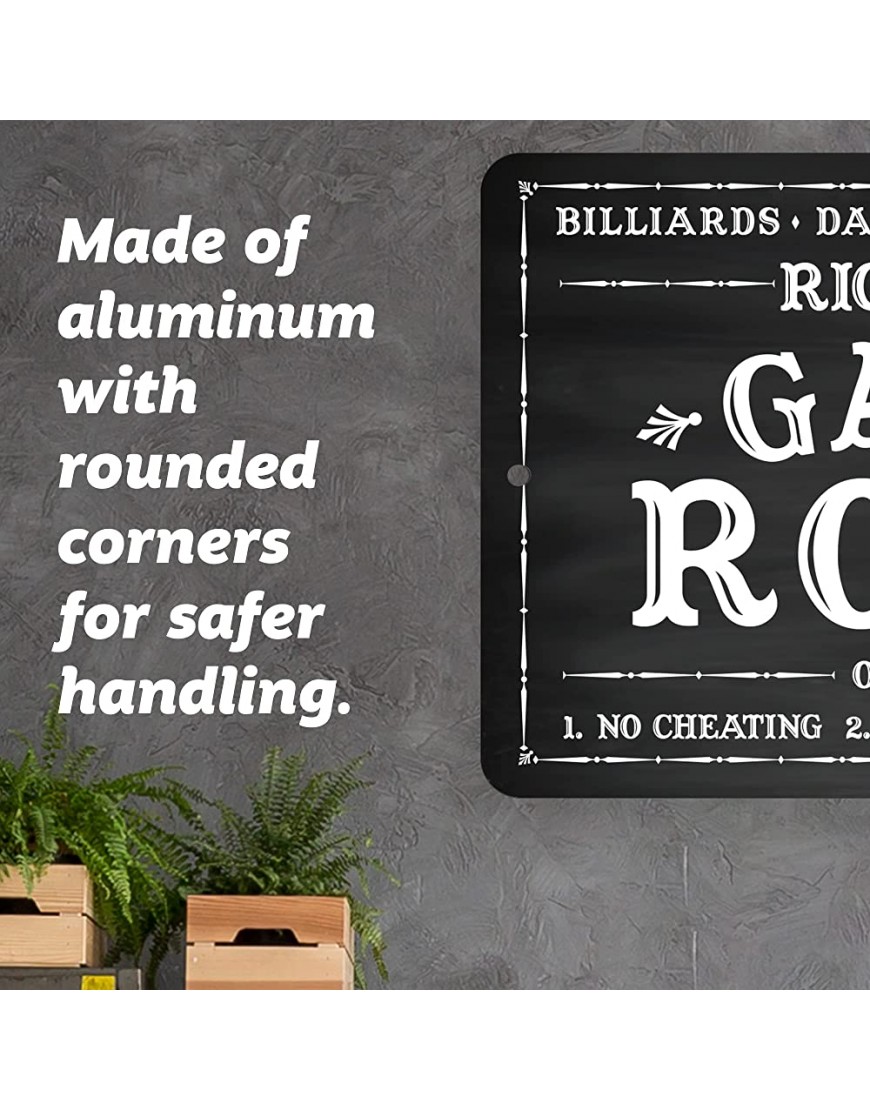 Pattern Pop Personalized Chalkboard Game Room Metal Room Sign 12x18 Inches - BWD1V9M6F