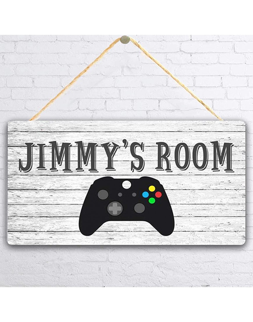 Personalized Gamer's Sign Rustic Game Controller Room Sign Customized Gift for Baby Kid's Name Kids Door Sign Nursery Art Wall Sign -5x10 inches - BDPFRLPMG