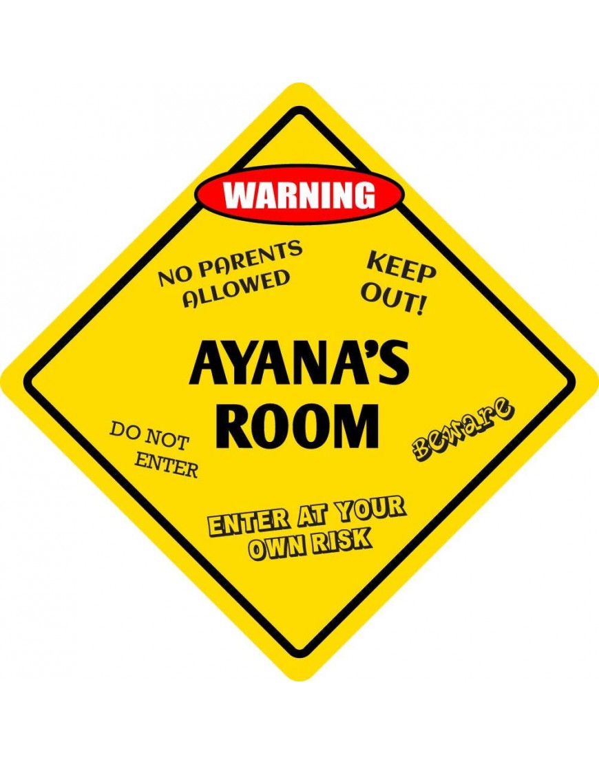 Sign Decoration Wall Art Aluminum Ayana's Room Kids Room Door 12"x12" Metal Novelty Sign - BCLHKKA8Y