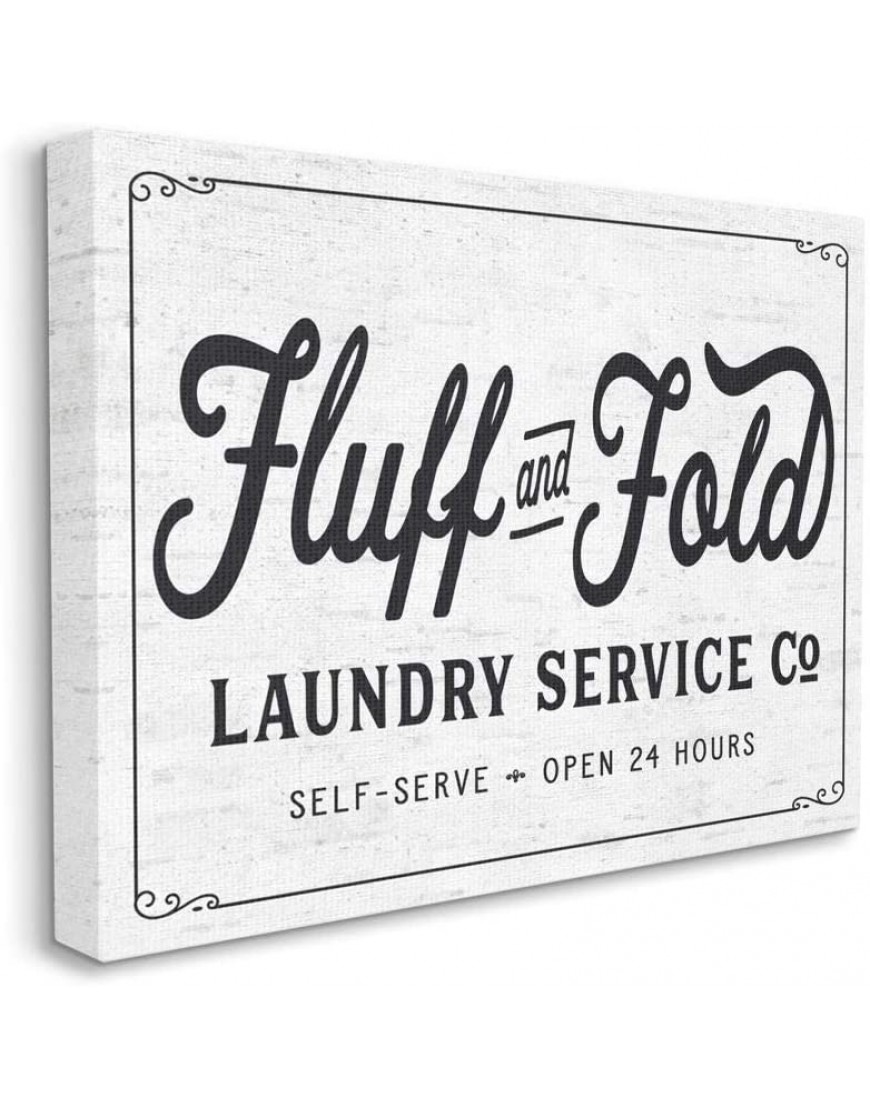 Stupell Industries Fluff and Fold Laundry Room Vintage Country Sign Designed by Lettered and Lined Wall Art 16 x 20 Canvas - BZYH48S7E