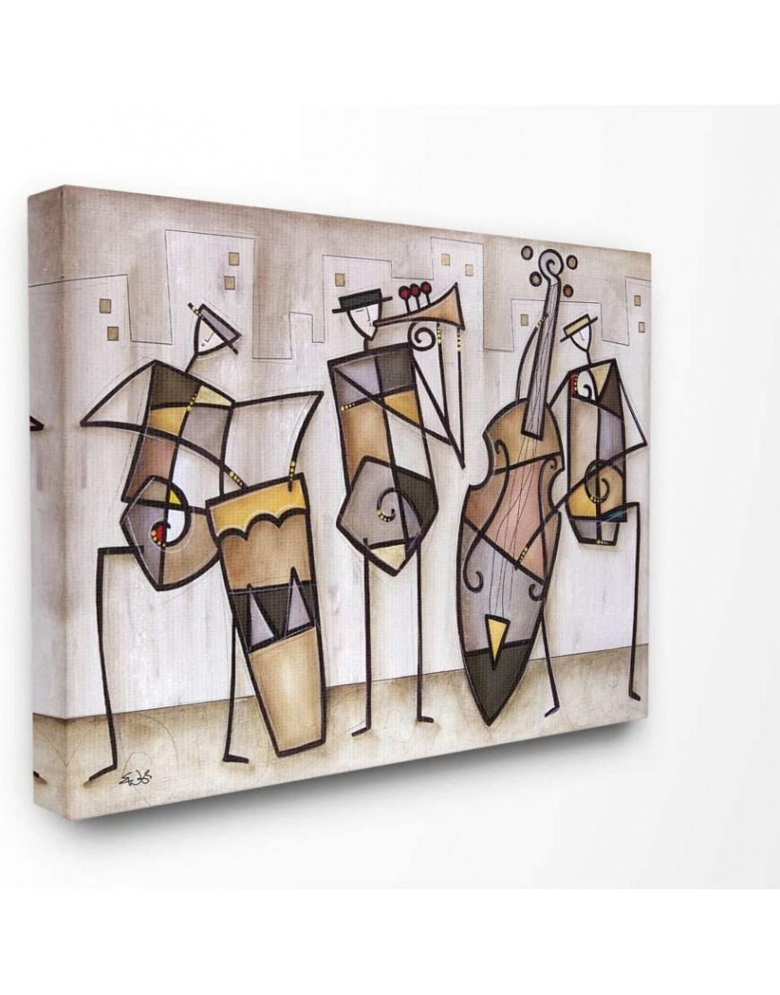 Stupell Industries Musical Trio Abstract Modern Painting Design by Artist Eric Waugh Wall Art 36 x 1.5 x 48 Canvas - BYO2ML8KW