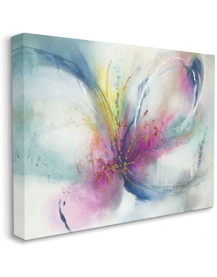 Stupell Industries Organic Butterfly Shape Pink Blue Nature Painting Designed by K. Nari Wall Art 30 x 40 Canvas - BQRQFCZPI