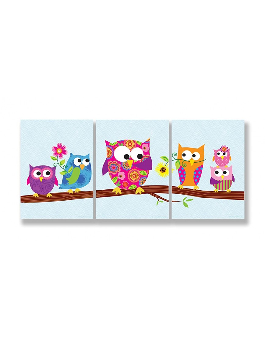 The Kids Room by Stupell Owls On A Branch 3-Pc. Rectangle Wall Plaque Set 11 x 0.5 x 15 Proudly Made in USA - BJQ6R7UPK