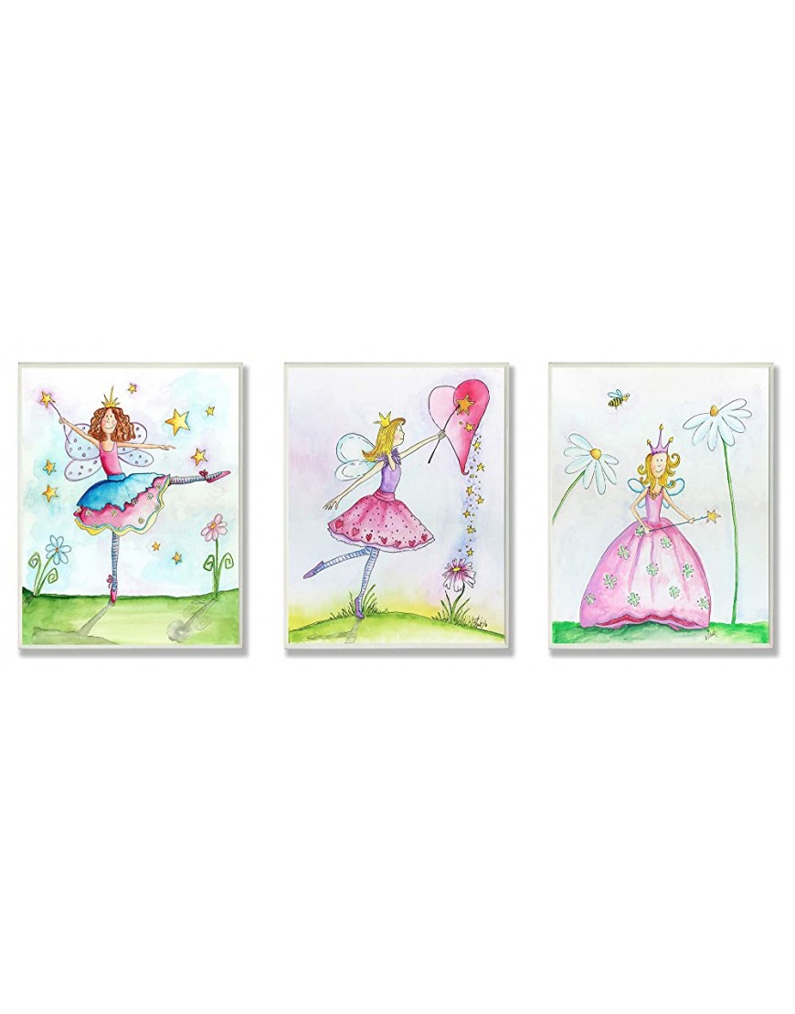 The Kids Room by Stupell Princess Fairies 3-Pc Wall Plaque Set - BOBXLCO7I