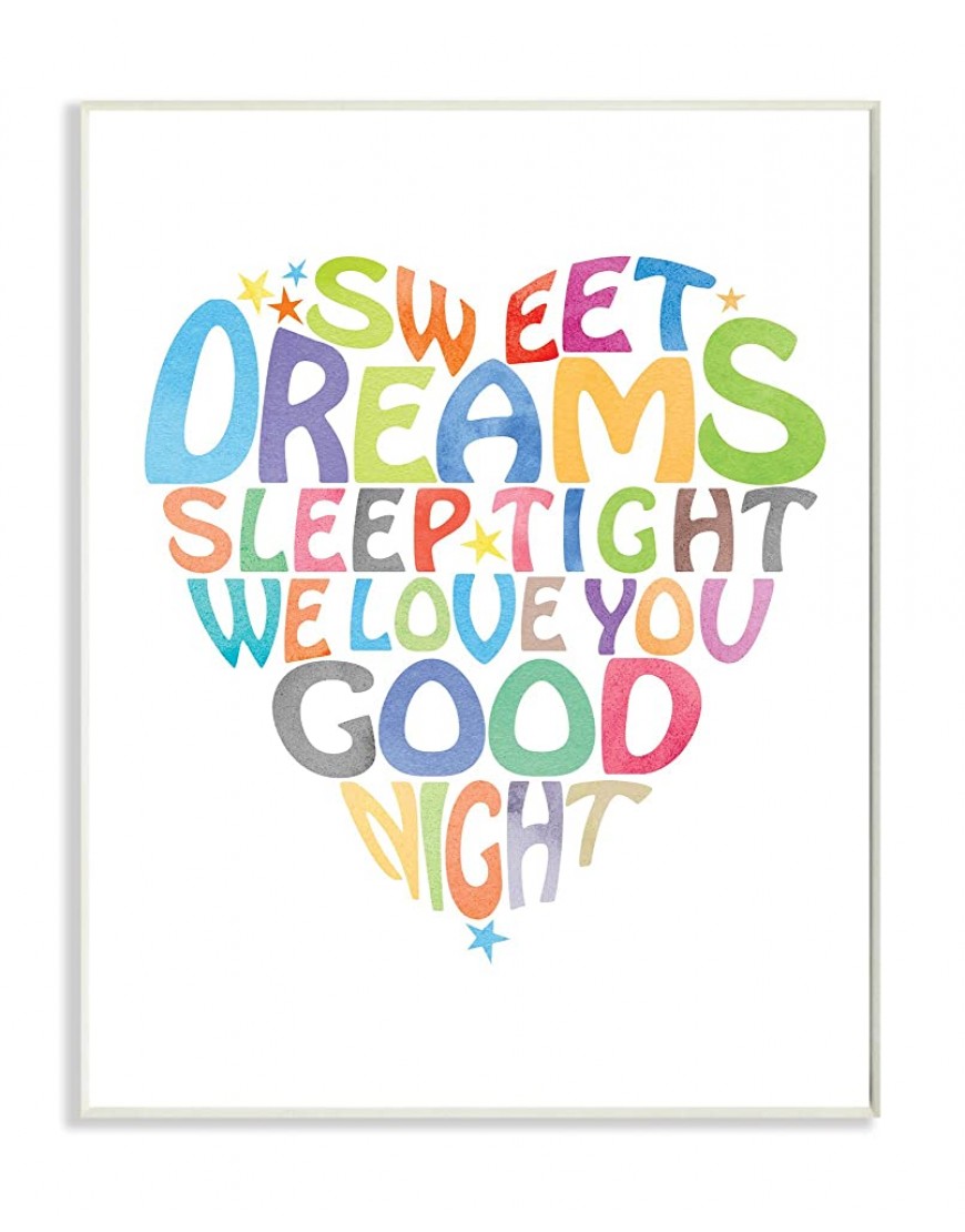 The Kids Room by Stupell Sweet Dreams Heart Graphic Art Wall Plaque 11 x 0.5 x 15 Proudly Made in USA - BSFL5K6XX