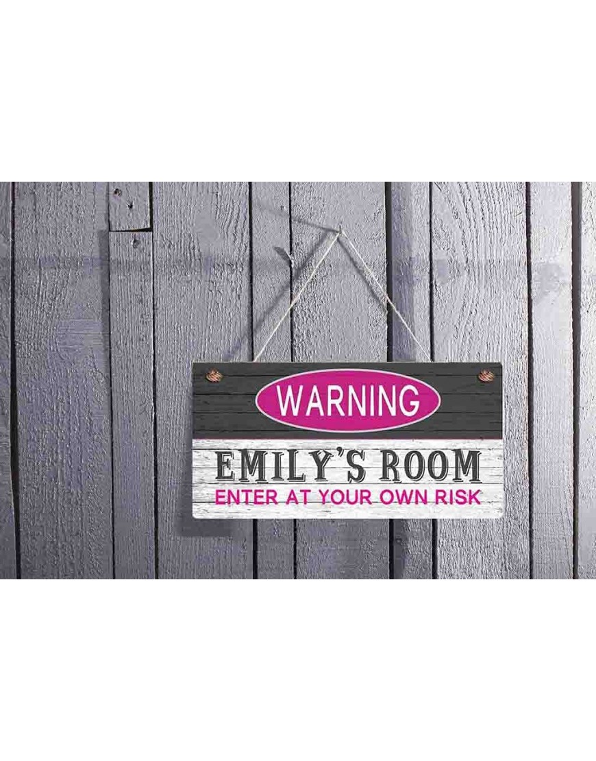 Warning Sign Enter at Your Own Risk Personalized Sign Kid's Name Kids Door Sign Teen Girl Sign 5 x 10 Sign - BNZJ404FH