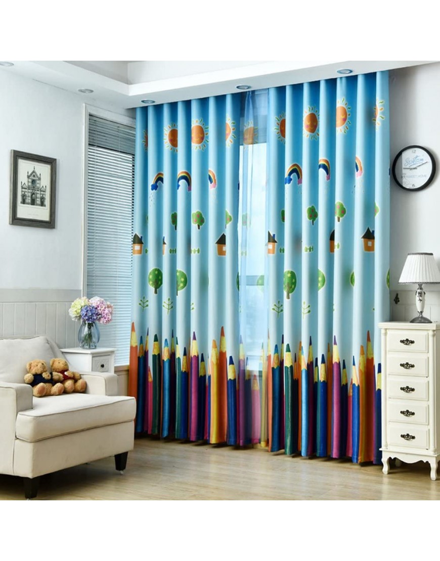 1 Panel Dining Room Curtains,Kids Room Darkening Curtains,Room Decor for Childrens Living Room Bedroom Colorful Pencil 39Wx84L - B8WKSL0Q0