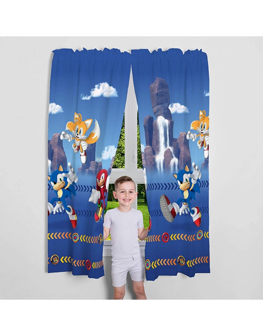 Franco Kids Room Window Curtain Panels Drapes Set 82 in x 63 in Sonic The Hedgehog - BYQA34150