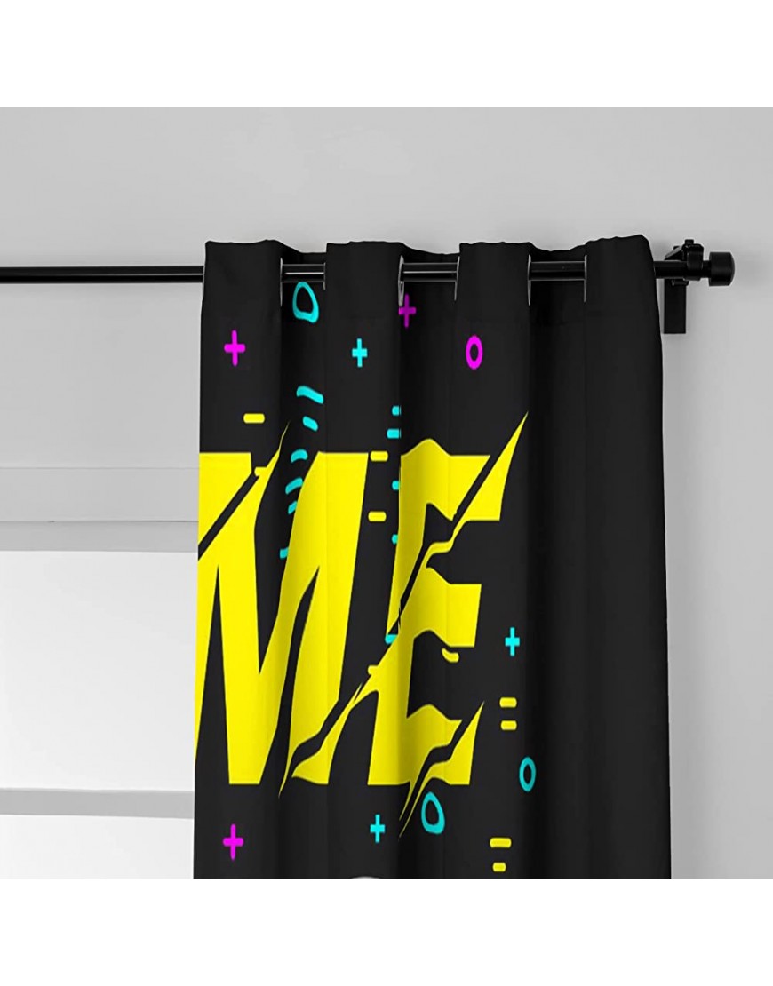 Gaming Curtains for Boys Game Room Vidoe Gamepad Window Drapes with Grommets Teens Kids Playing Room Game Controller Curtain 52x84 inches 2 Panels Black - BL0YBEKRU