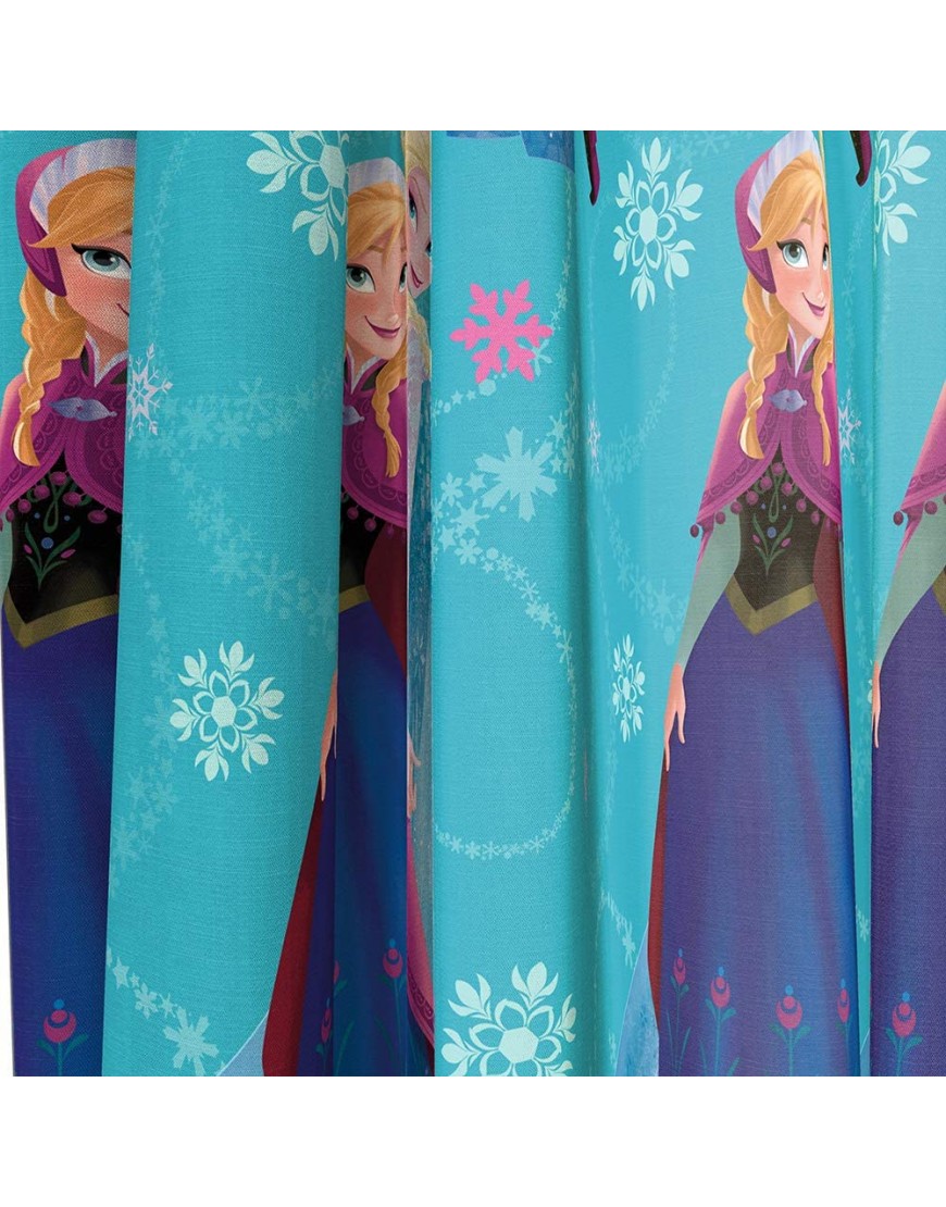 Jay Franco Disney Frozen Swirl 63 inch Drapes 4 Piece Set Beautiful Room Décor & Easy Set up Bedding Features Anna & Elsa Window Curtains Include 2 Panels & 2 Tiebacks Official Disney Product - BFDMPSKBR
