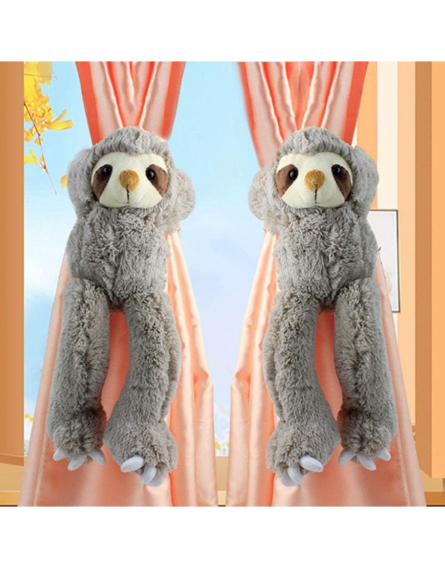 SHDZKJ 1Pair Stuffed Sloth Curtain Tiebacks Plush Cuddly Animal Sloth to for Kids Bedroom Window Decoration 12 - BJFLDIEZ5