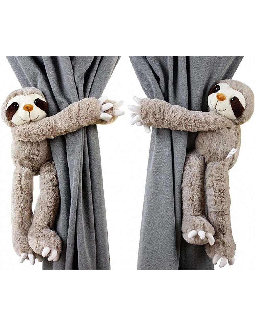 SHDZKJ 1Pair Stuffed Sloth Curtain Tiebacks Plush Cuddly Animal Sloth to for Kids Bedroom Window Decoration 12" - BJFLDIEZ5