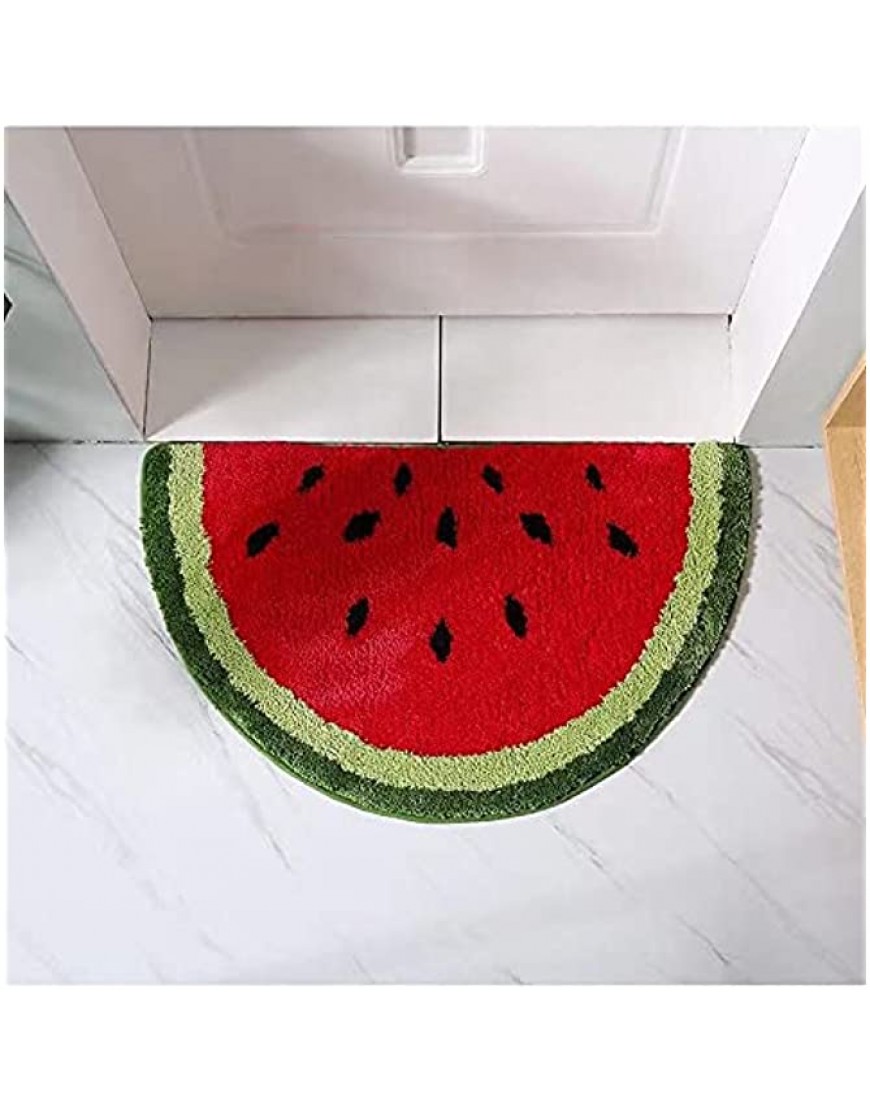 Baby Playtime Cozy Watermelon Cute Fruits Half Round Shaped Bedroom Bathroom Doorway Kitchen Floor Rug Carpet Water Absorption Non-Slip mat for Kid's Room 50x80CM - BY903WBJE