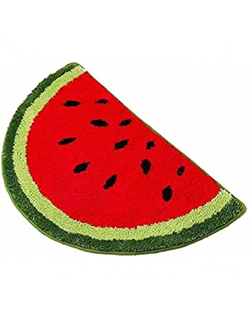 Baby Playtime Cozy Watermelon Cute Fruits Half Round Shaped Bedroom Bathroom Doorway Kitchen Floor Rug Carpet Water Absorption Non-Slip mat for Kid's Room 50x80CM - BY903WBJE
