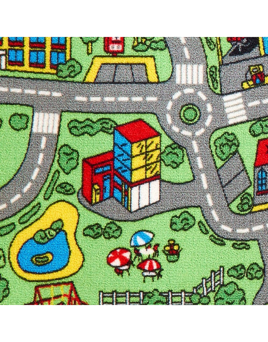 Click N' Play Kids Play Mat Large Area Rug for Kid and Toddler Bedroom or Playroom Perfect as a Classroom Rug Fun Educational Non-Slip Activity Rug for Boys and Girls with a Road for Toy Cars - BHMISE3YC