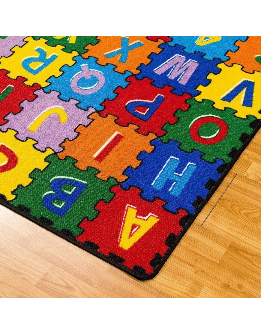 CR Kids Baby Room Daycare Classroom Playroom Area Rug. ABC Puzzle A-Z and 1-9. Educational. Fun. Bright Colorful Vibrant Colors 8 Feet X 10 Feet - B8NH7VZV5