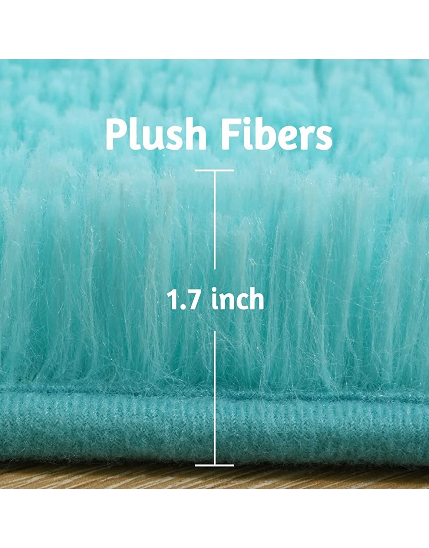 Flagover Soft Area Rug for Bedroom Fluffy Shaggy 5x8 Blue Rugs for Living Room Furry Plush Carpets New Upgraded Fuzzy Bedside Rugs for Boys Girls Fuzzy Home Dorm Decor Nordic Floor Mats - BIIIAQF45