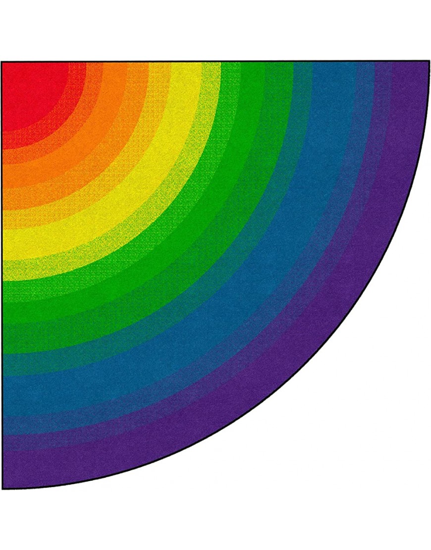 Flagship Carpets Rainbow Area Rug for Kids Classroom Home Learning Area Playroom Mat or Childrens Bedroom Carpet 6ft Across Quarter Circle - BAPGXZTQ1