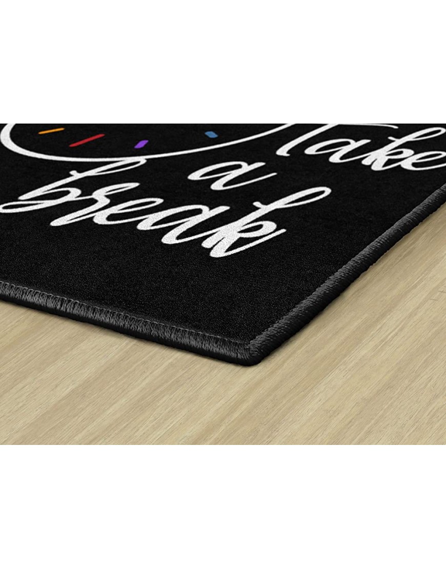 Flagship Carpets Take A Break Childrens Time Clock Classroom Entryway or Home Door Mat or Small Area Rug 30 x 30 Black - BBDZZ0ZRX