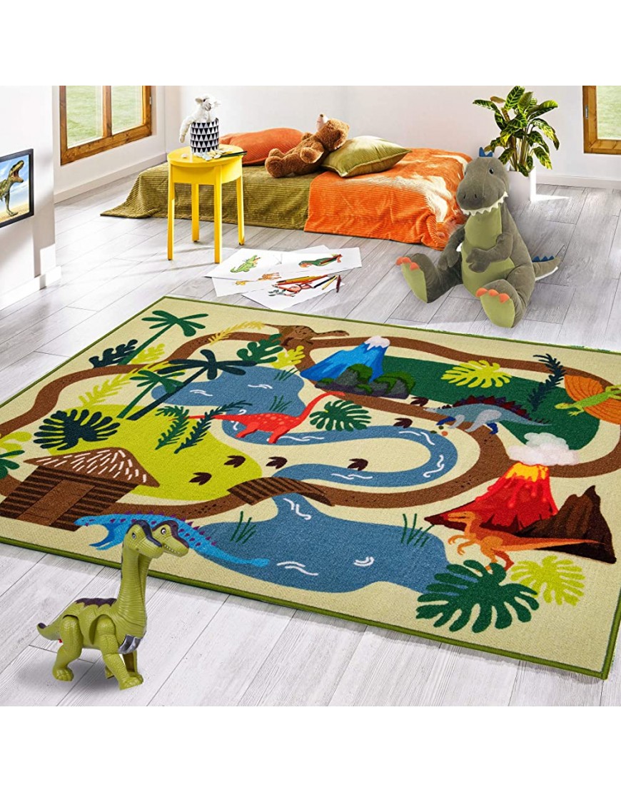 Kid Rugs Dinosaur Activity Area Rug,39"X59"Educational Learning Carpet for Boys and Girls,Fun Rug playmat for Bedroom,Living Room and Gameroom,Fun Play Rug for Boys and Girls - BDBI7PLQB