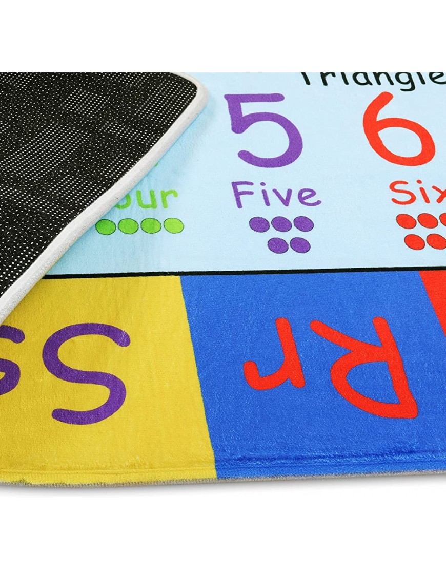 Kids Educational Collection ABC Rug for Playroom,Numbers and Graphics Learning 4x6 ft Area Rug Washable Children Play Carpet Non-Slip Baby Nursery Rug for Bedroom Classroom - B9787X7W9