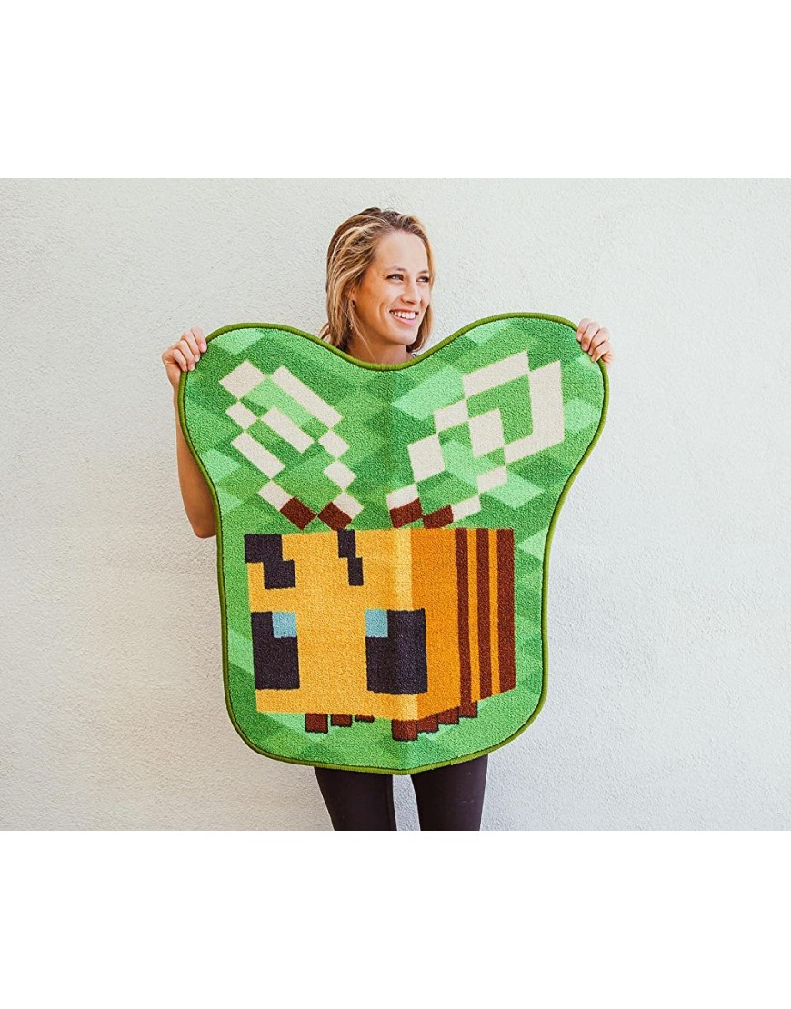 Minecraft Honey Bee Accent Rug | Official Video Game Collectible | Indoor Floor Mat Rugs for Living Room and Bedroom | Home Decor for Kids Room Playroom | 31 x 29 Inches - BKW0GBHZM