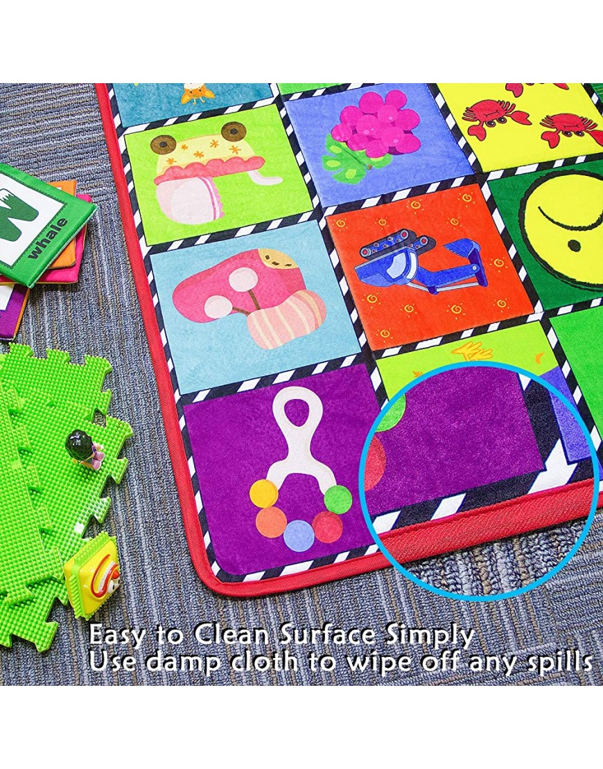 teytoy Baby Rug for Crawling How Many are There Kids Area Rugs Educational Play Mat for Room Decor Count Game Learn Animals Expressions Family Beach Carpet Outdoor Indoor Gift 3.4' x 5' - BQH3YVZSA