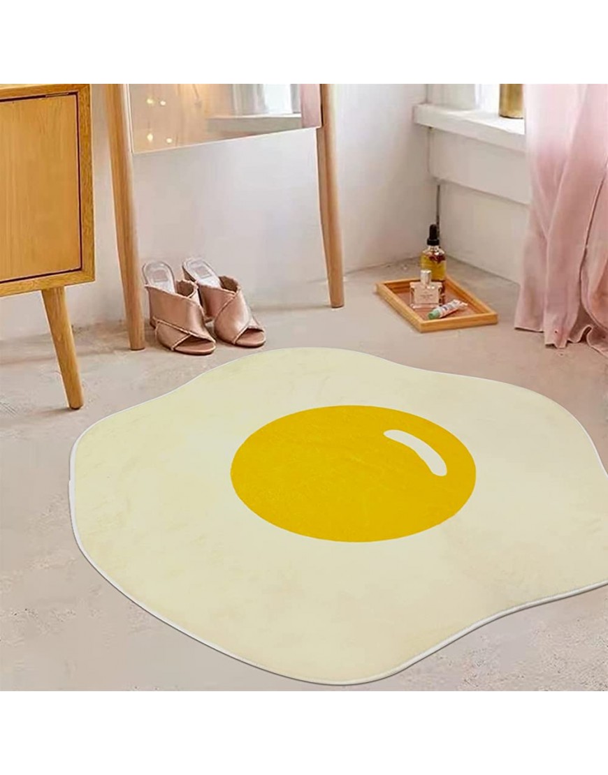 USTIDE Yolk Egg Shaped Rug 47 Inch Soft Kids Area Carpet Large Kids Bedroom Rug Washable Nonslip Cartoon Rug - B64XNJSHC