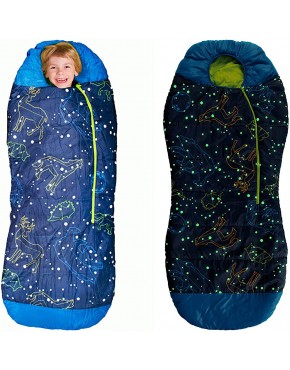 AceCamp Glow in The Dark Mummy Sleeping Bag for Kids and Youth Temperature Rating 30°F -1°C Water-Resistant for Camping Hiking and Slumber Party - B040TGQWI