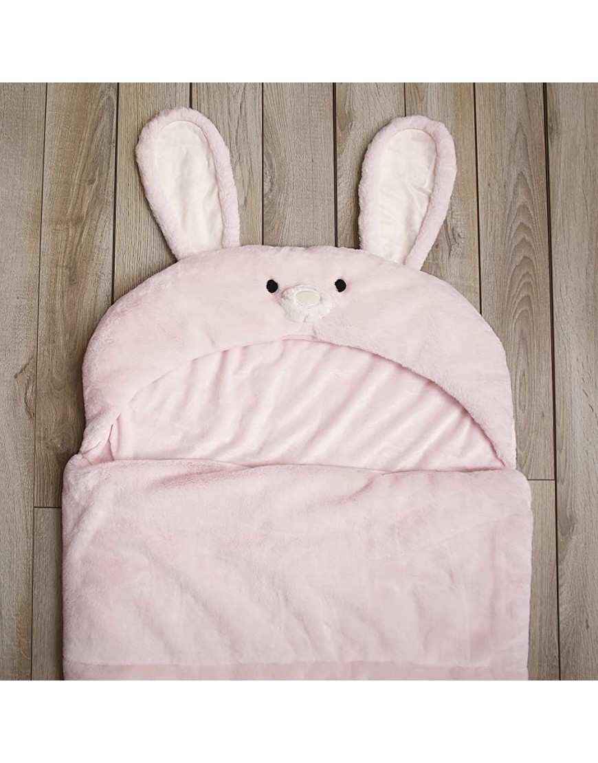 Best Home Fashion Closeout Plush Faux Fur Hooded Rabbit Animal Sleeping Bag Pink 27 W x 59 L 1 Sleeping Bag - B4S6P1LVY