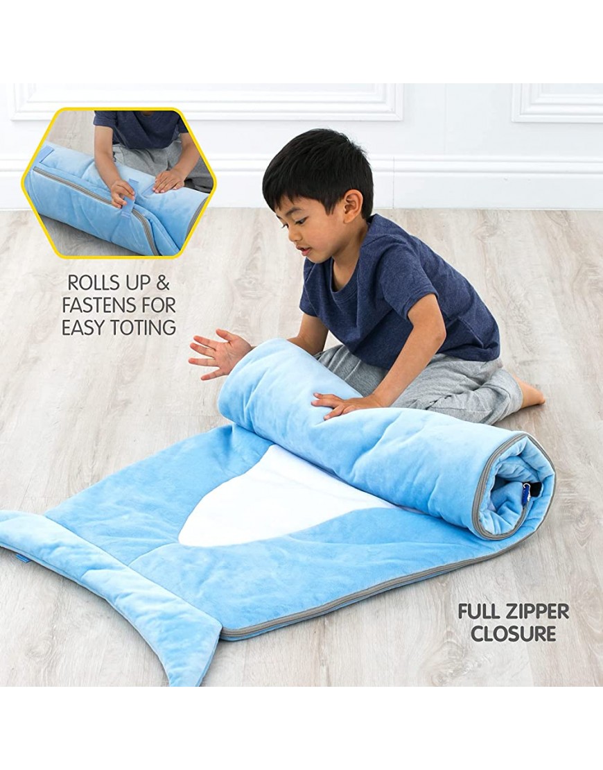 Bixbee Kids Sleeping Bag Slumber Bag & Nap Mat for Toddlers Girls and Boys with Durable Zipper & Carrying Handle Machine Washable Sleeping Bag for Children Daycare Naptime & Travel - BW2RGUZG7