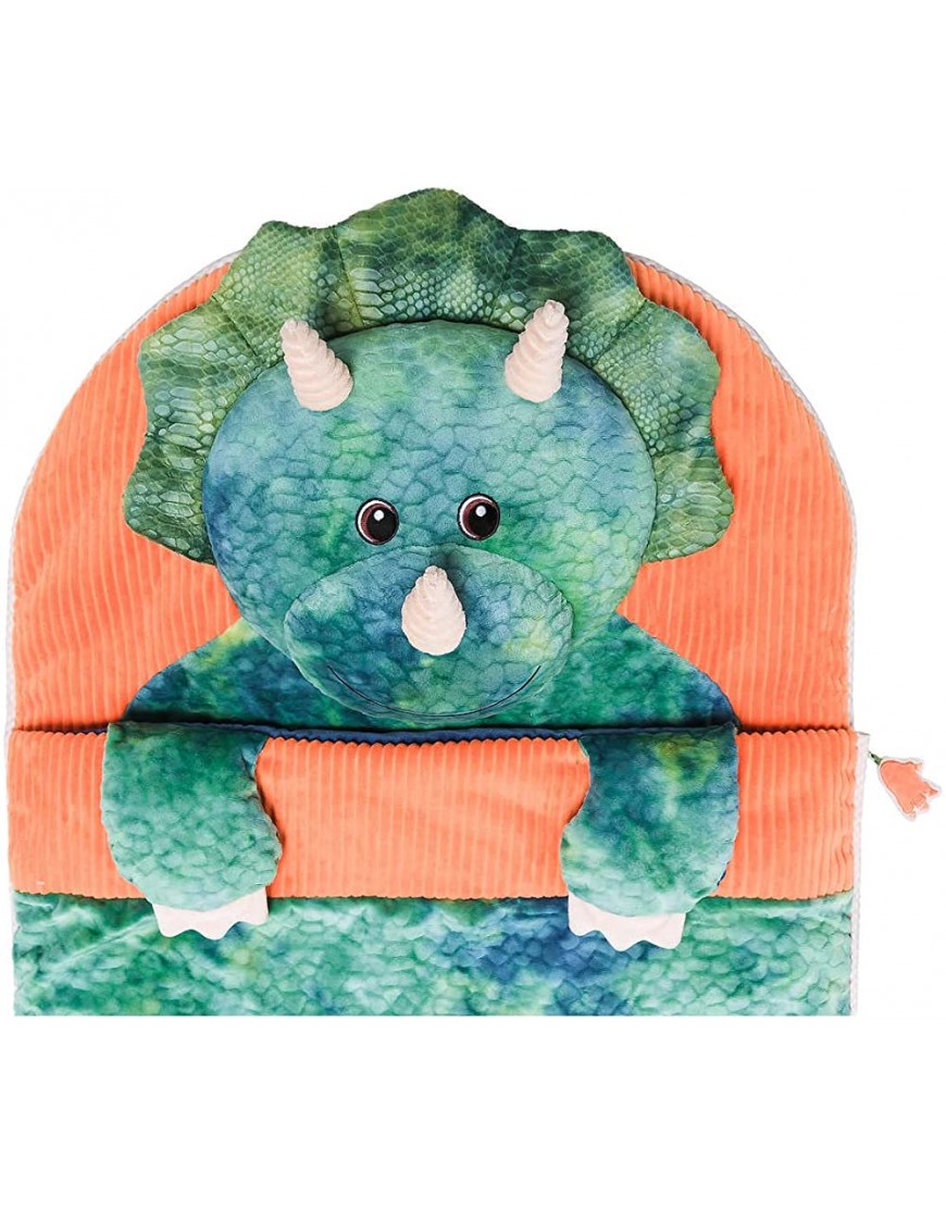 Hugfun Animal Slumber Bag Large Comfy Cozy Soft Warm Hooded Sleeping Bag Green Dinosaur Triceratops Boy Toddler Gift - BVX56546S