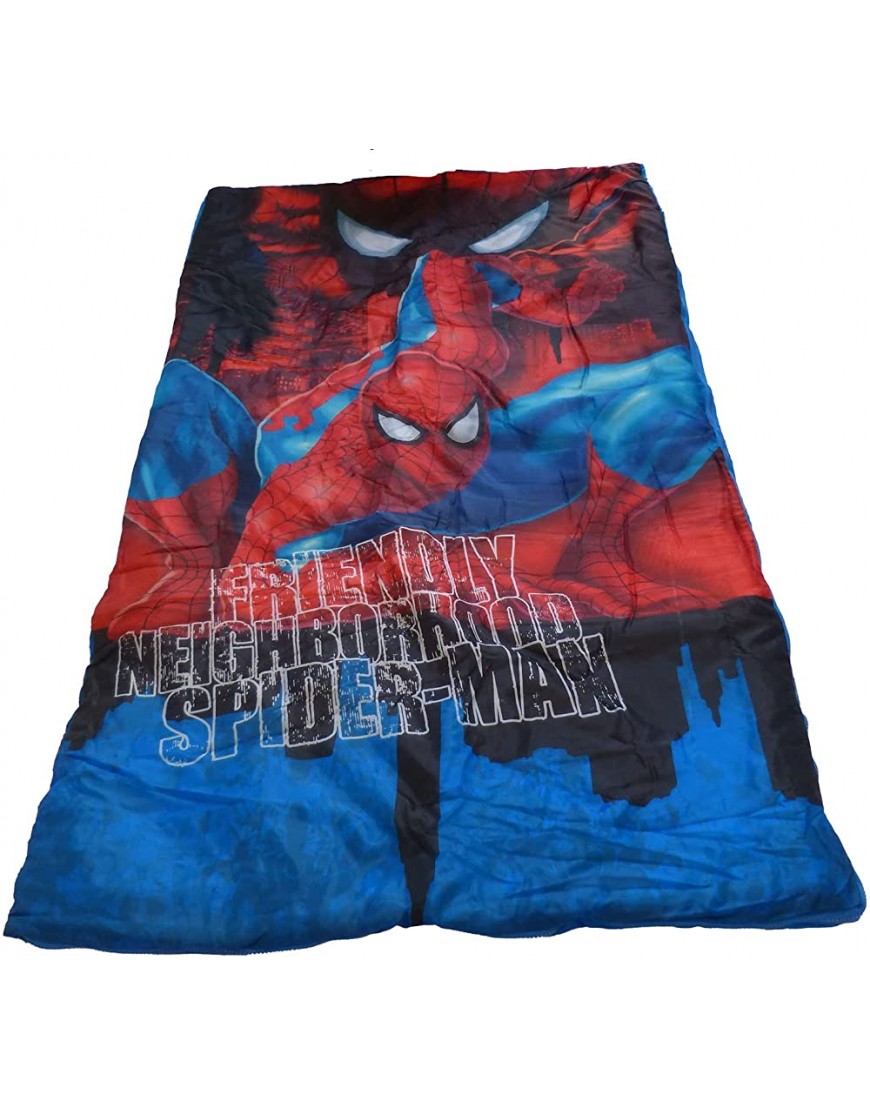Idea Nuova Marvel Spiderman 3 Piece Slumber Tote Set with Sleeping Bag Push Light and Reusable Tote Bag - BK7KDXMVB