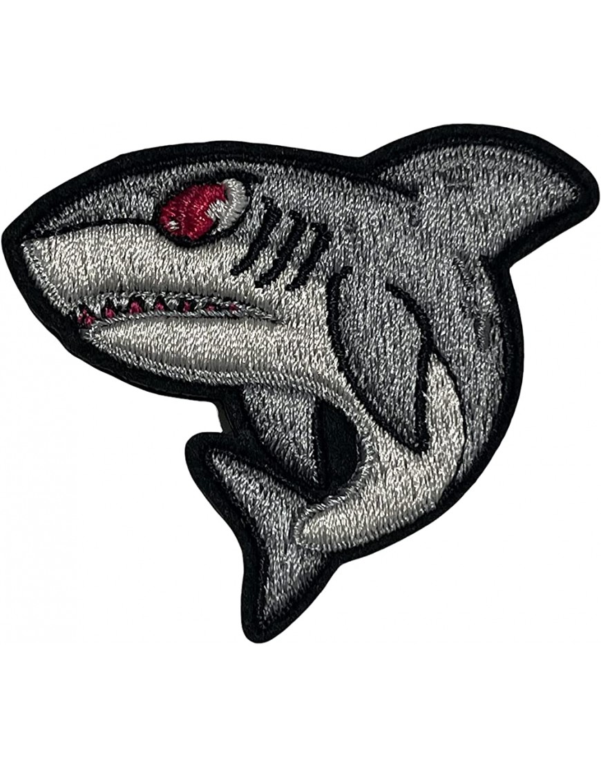 Kids Collection Sealife #4 Shark Hai Embroidery Morale Patch - BO96R8FTV