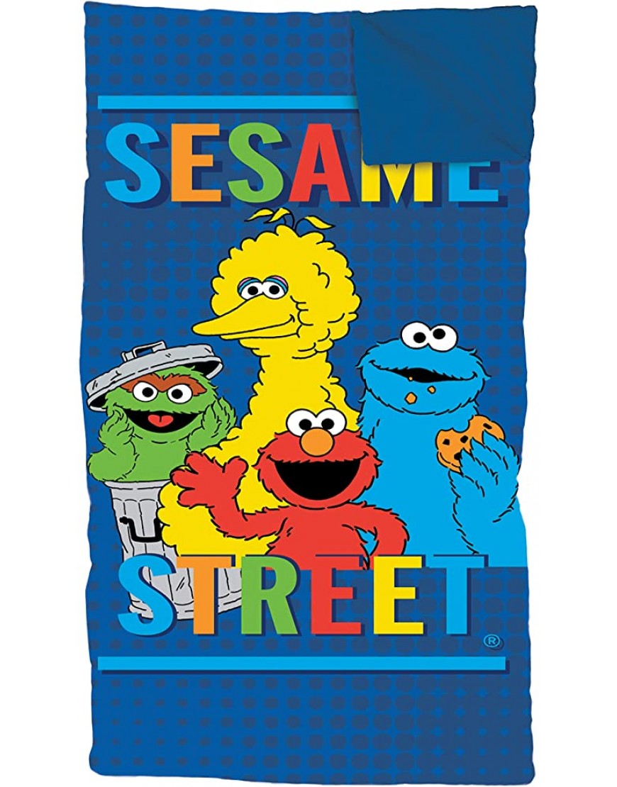 Sesame Street Slumber Sack Cozy & Warm Kids Lightweight Slumber Bag Sleeping Bag Featuring Elmo Cookie Monster Big Bird & Oscar The Grouch Official Sesame Street Product - B0Q7Q006D