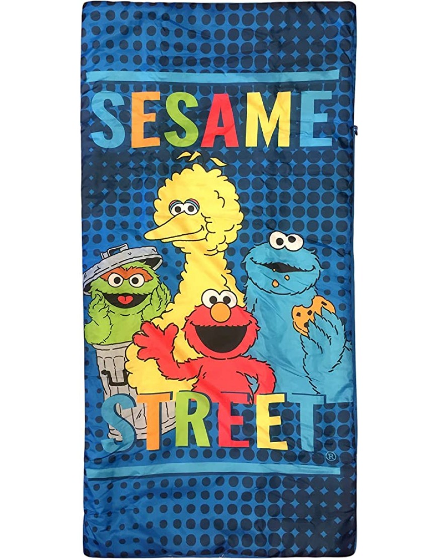 Sesame Street Slumber Sack Cozy & Warm Kids Lightweight Slumber Bag Sleeping Bag Featuring Elmo Cookie Monster Big Bird & Oscar The Grouch Official Sesame Street Product - B0Q7Q006D