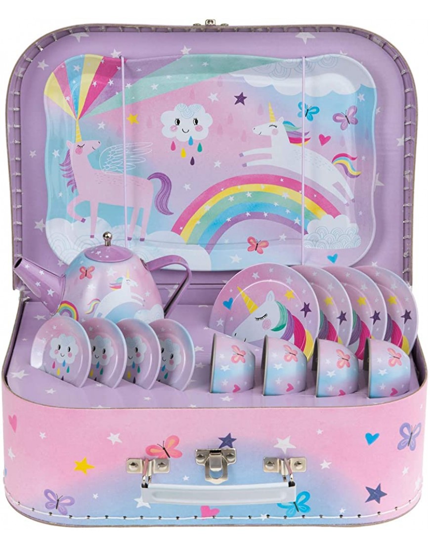 Jewelkeeper Cotton Candy Unicorn Gift Set Musical Jewelry Box and Pretend Tea Set Unicorn Gifts for Girls - BEJ12Z3B0