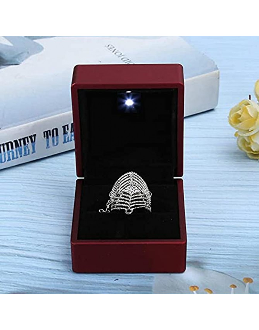 ZZYINH AN207 High Ring Box Square Ring Jewelry Earring Coin Box with LED Light for Wedding Engagement New Small Jewelry - BP2JBSXQF