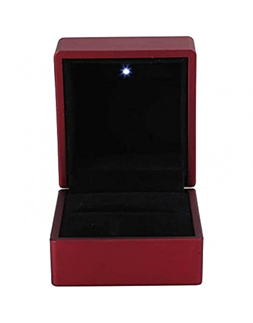 ZZYINH AN207 High Ring Box Square Ring Jewelry Earring Coin Box with LED Light for Wedding Engagement New Small Jewelry - BP2JBSXQF