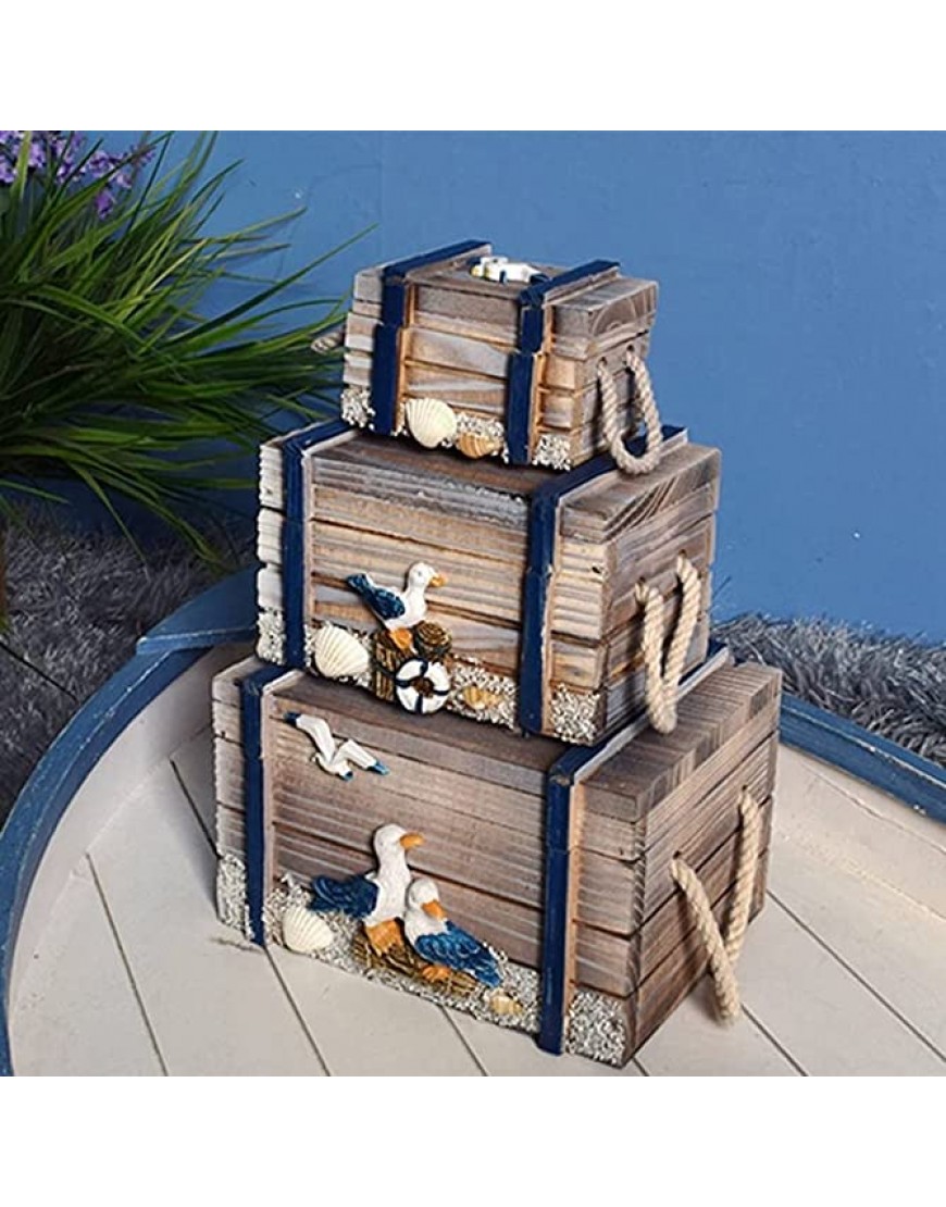ZZYINH AN207 Jewelry Wood Box,Wood Handcrafted Storage Organizer Coastal Nautical Beach Sea Ocean Home Accent Decor Small Jewelry Color : Deep Green - BJCJKL0NE