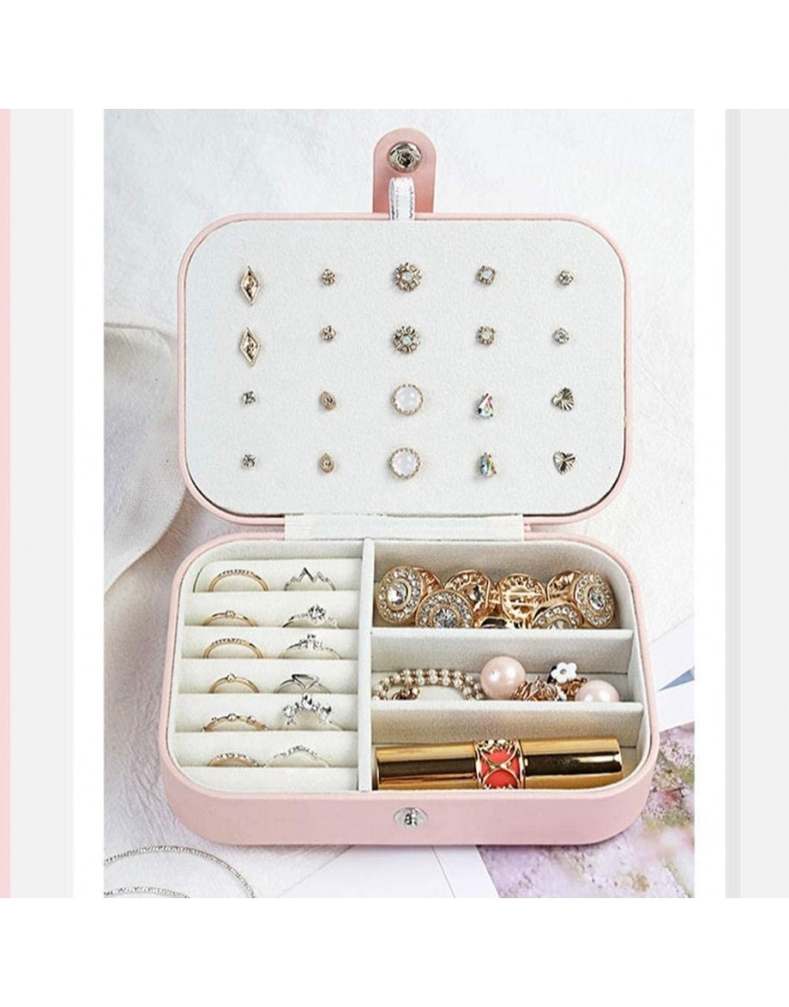 ZZYINH AN207 Jewlery Box Portable Jewelry Case Multi-Function Large Capacity Jewelry Storage Ear Stud Earrings Ornament Jewlery Box Small Jewelry Color : Pink - BA01DH328