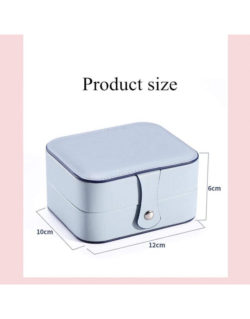 ZZYINH AN207 Korean-Style Double-Sided Jewlery Box Portable Jewelry Box Leather Ear Stud Ring Necklace Earrings Storage Box Small Jewelry Color : Blue - B8BKYJ1UT