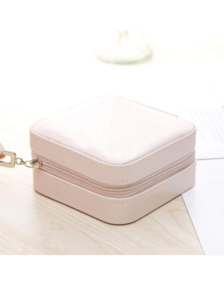 ZZYINH AN207 Leather Jewelry Box Women's Makeup Case Jewelry Earrings Necklace Ring Storage Box Treasure Organizer Birthday Gift Small Jewelry Color : Pink - BANQCA563