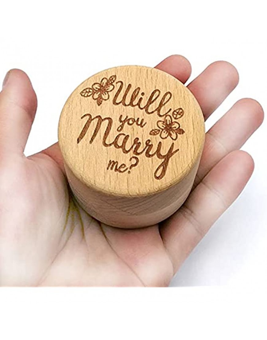 ZZYINH AN207 Personalized Engraving Rustic Wedding Wooden Ring Box Jewelry Trinket Storage Container Holder Custom Will You Marry Me Rings Small Jewelry - BP6A0L12V