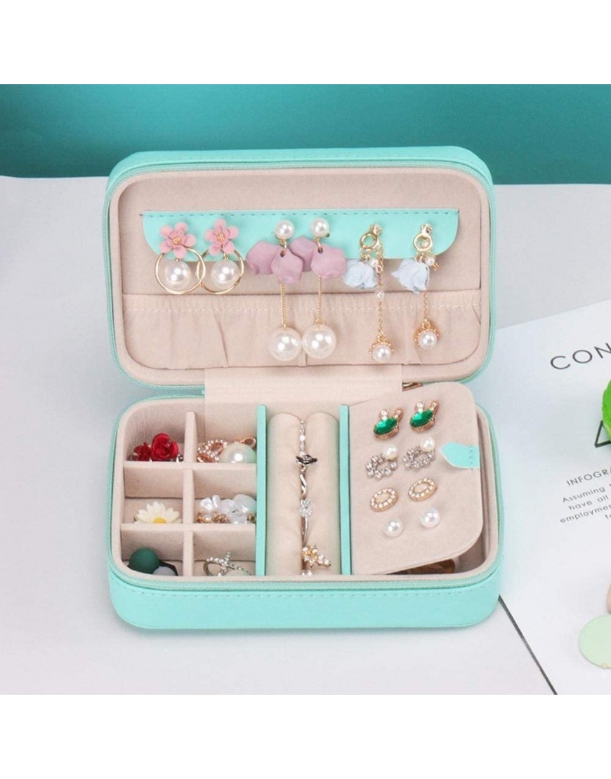 ZZYINH AN207 Simple and Portable Jewlery Box Ear Stud Storage Box Ring Casket Beauty Gift Jewelry Box Small Jewelry Color : Green - BFAQ1N7RA