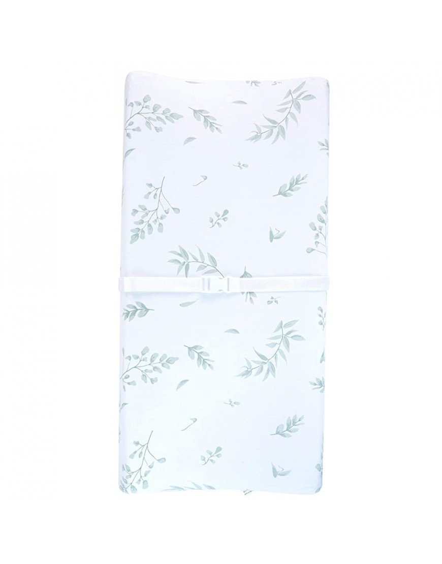 Adrienne Vittadini Bambini Jersey Cotton Change Pad Cover 1 Pack Sage Green Fern Print sage - BZHZCJ47L