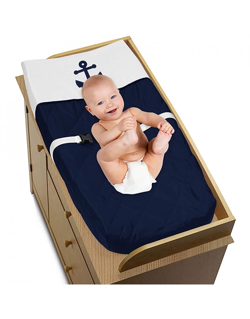 Baby Changing Pad Cover for Anchors Away Nautical Navy and White Collection - BXZEIN4UL