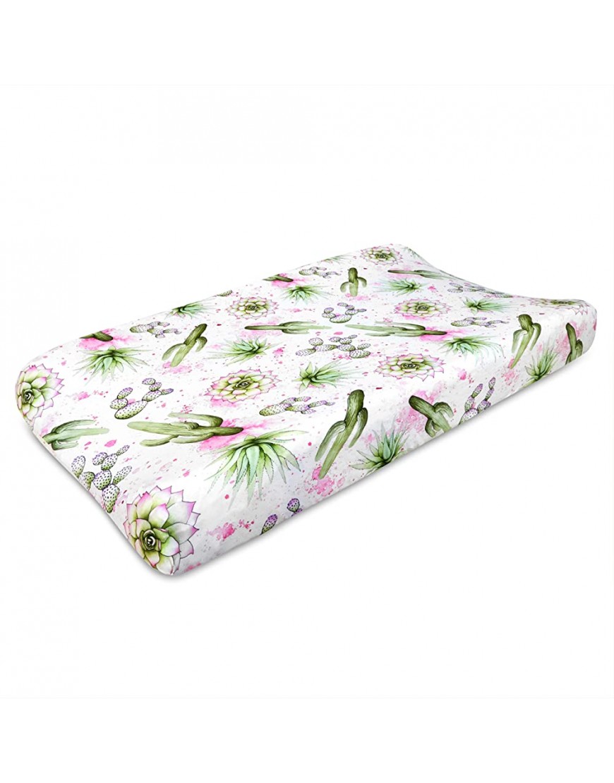 Cactus Changing Pad Cover | Cacti Southwest Nursery Decor | Watercolor Design - BFF2CFJ0I